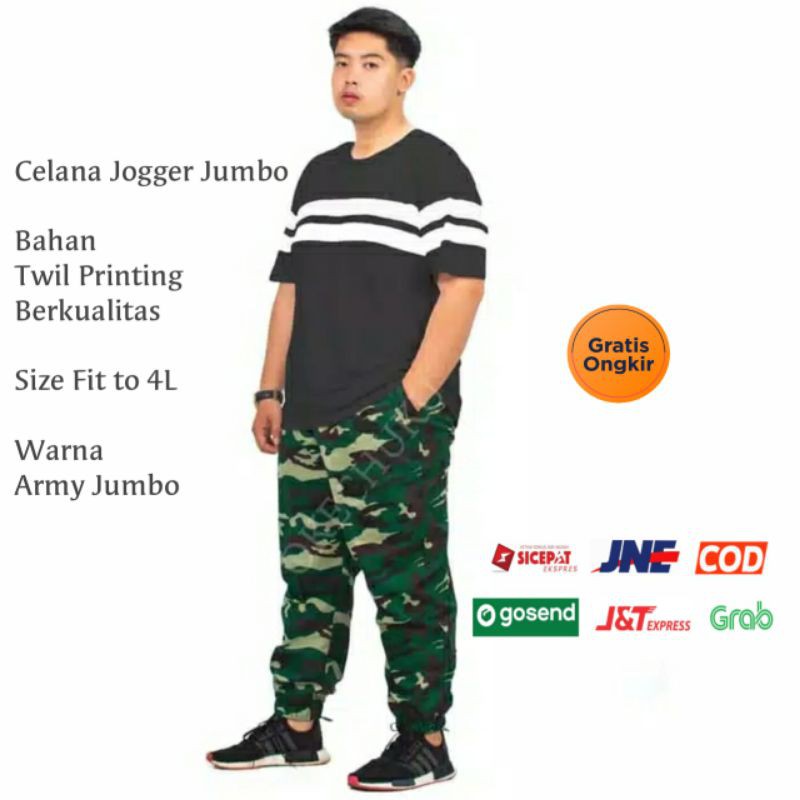 Celana Jogger Pria Army Hijau JUMBO Celana Training fashion Pria - Army men Jumbo