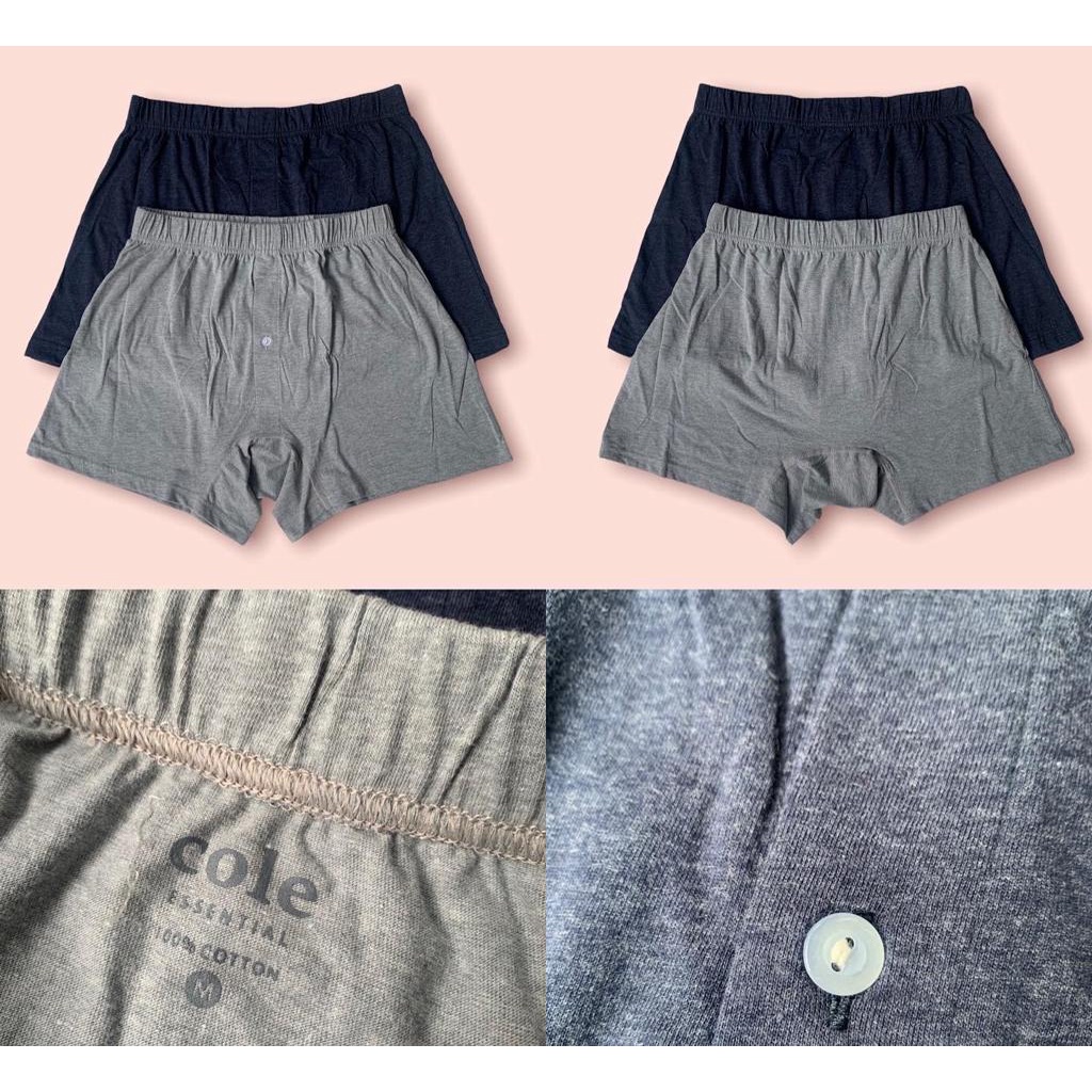 BOXER DALAM PRIA COLE BAHAN KATUN KAOS
