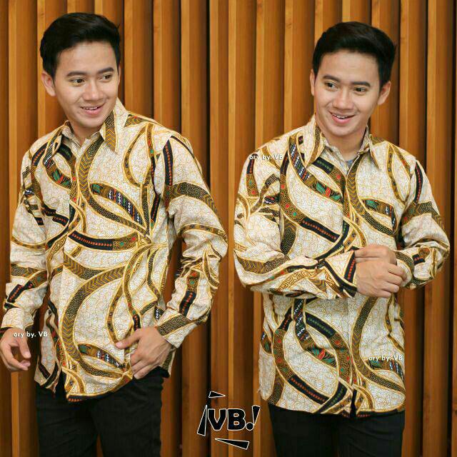 Bswart Batik Hrb026 Kenongo Hem Pendek Padi Pekalongan M L Xl Batik Pria Murah Modern Grosir