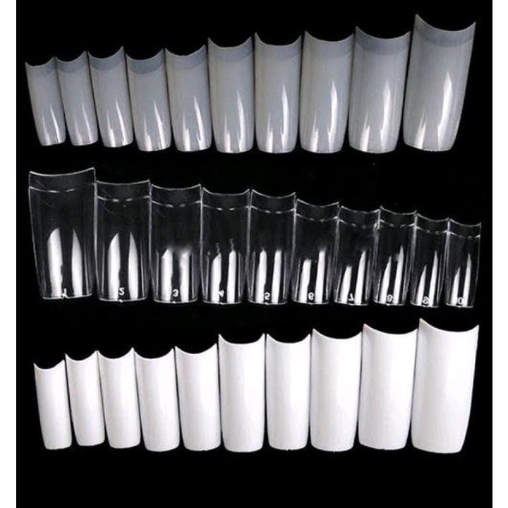 HALFTIP NAIL KUKU  PALSU CLEAR NATURAL 500 PCS HALF TIP KUKU PALSU EXTENSION