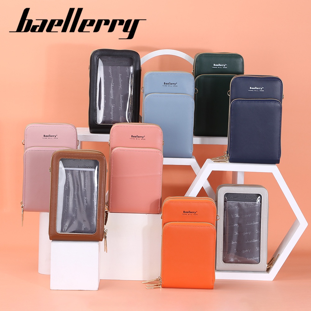 BAELLERRY Tas Selempang Wanita Tas HP Cewek Kekinian Transparant bahan Kulit PU Berkualitas Import Korean Style 97.ID