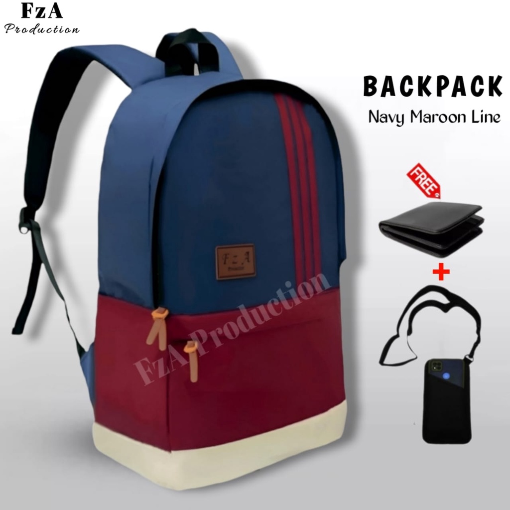 Tas Ransel Distro  Casual Pria Wanita Tas Ransel Laptop Tas Punggung Backpack Original FzA Free Dompet Sakko HP