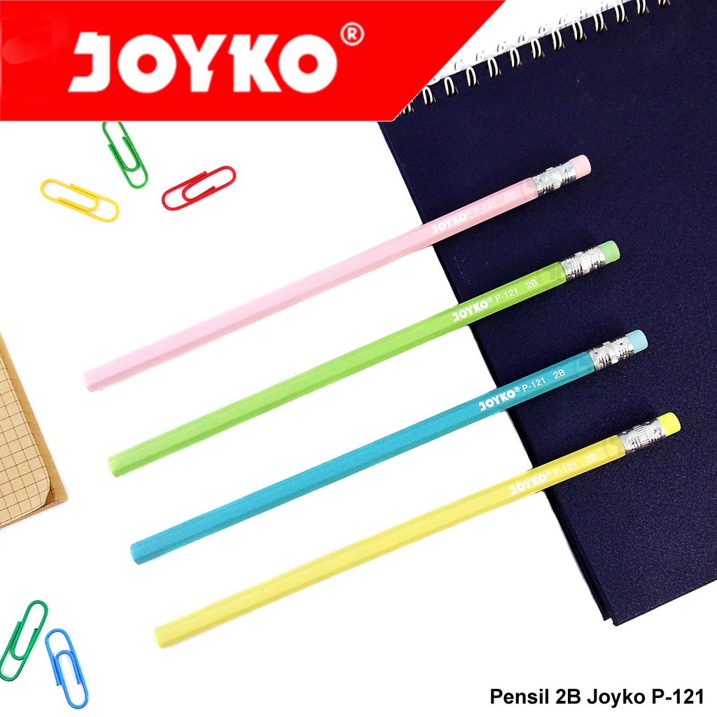 

Joyko Hexagonal Pensil 2B Polos P-121 Warna Pastel (Ujung Penghapus)