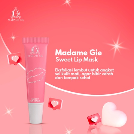 Madame Gie Sweet Lip Mask | Masker scrub pencerah bibir watermelon / matcha / coffee
