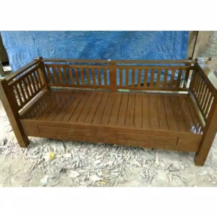 Bangku bale-bale minimalis jati ukuran 150
