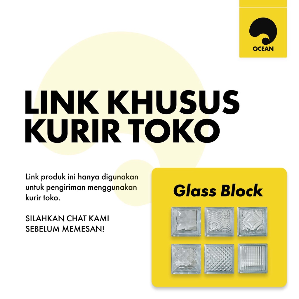 LINK KHUSUS ARMADA TOKO  GLASS BLOCK MULIA 1 DUS (6 BUAH)