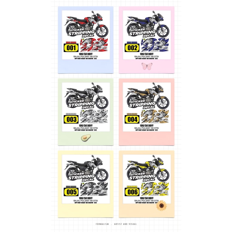 Stiker Striping Decal Bajaj Pulsar 180 DTS I Semifullbody ARS05 Doff Semua Ready COD Packing aman