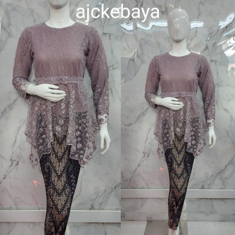 Kebaya Tille/Gomes Pita/Kebaya Modern/Setelan Kebaya Brokat/Kebaya Couple/Kebaya Terbaru-7