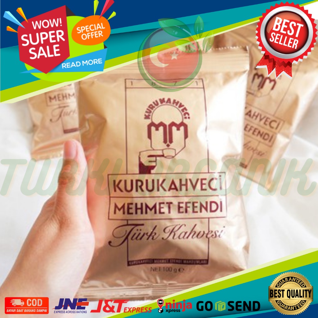 (BONUS BROWN SUGAR) KOPI TURKI MEHMET EFENDI ASLI TURKI 100% TANPA KAFEIN - PREMIUM COFFEE NON CAFFEINE 50 GRAM TURKEY