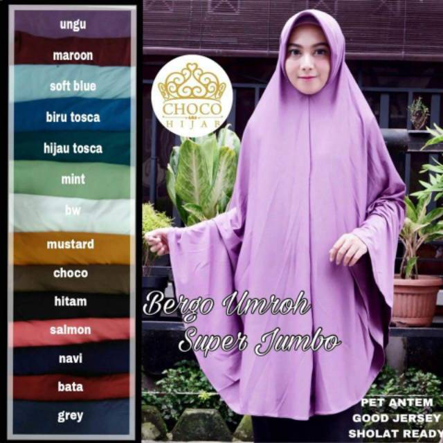 KHIMAR SIMPLINA XXL JERSEY SUPER JUMBO SYARI BERGO UMROH SIMPEL SYAR'I HIJAB JILBAB ORI BESAR MURAH