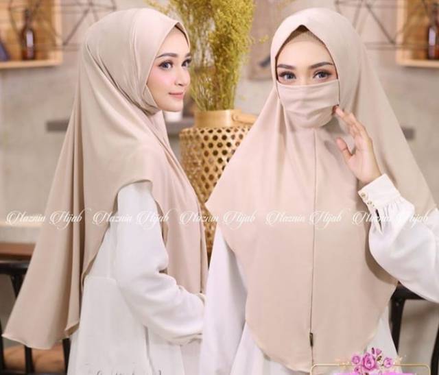 HIJAB INSTAN MASKER JERSEY SUPER PREMIUM / KERUDUNG NIQAB / HIJAB INSTAN-5