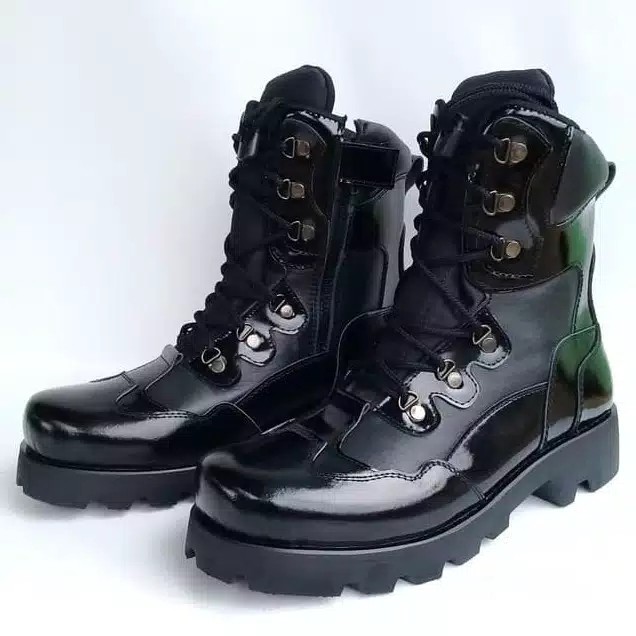 Sepatu PDL Spider Kulit Asli Kilap Sepatu PDL Tni Polri Security Satpam Sepatu Boots Pria Kulit Asli