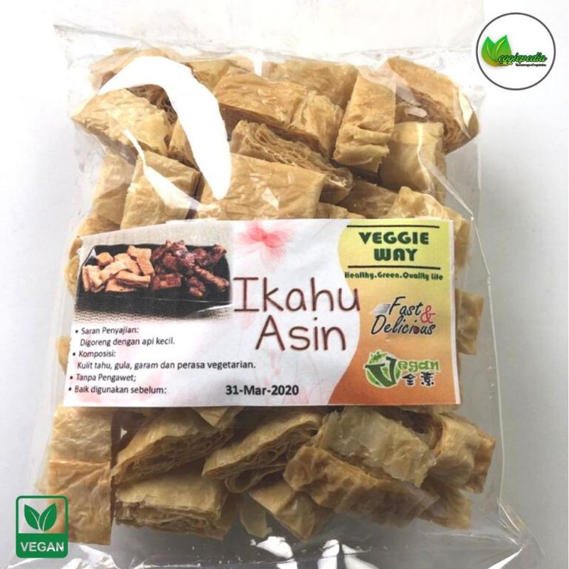 

Ikahu Asin / Ikan Asin (Vegan Friendly) Kulit tahu kering yang asin LEZAT, HALAL