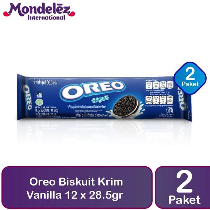 

TERMURAH Paket 2 Oreo Biskuit Krim Vanilla 12x28.5 gr BEST SELLER