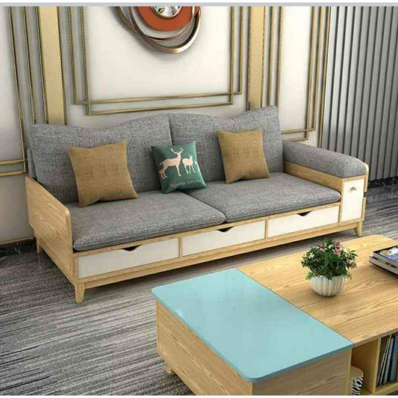 Sofa Minimalis Terbaru Sofa Tamu Elegant Cantik Sofa Kayu Jati Fullseat Merah