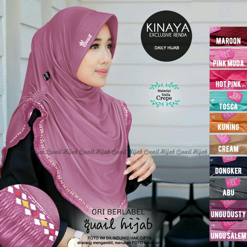 TERMURAH Kinaya Hijab | JILBAB KHIMAR SYARI INSTANT BERGO PET ANTEM KERUDUNG by Quail Hijab