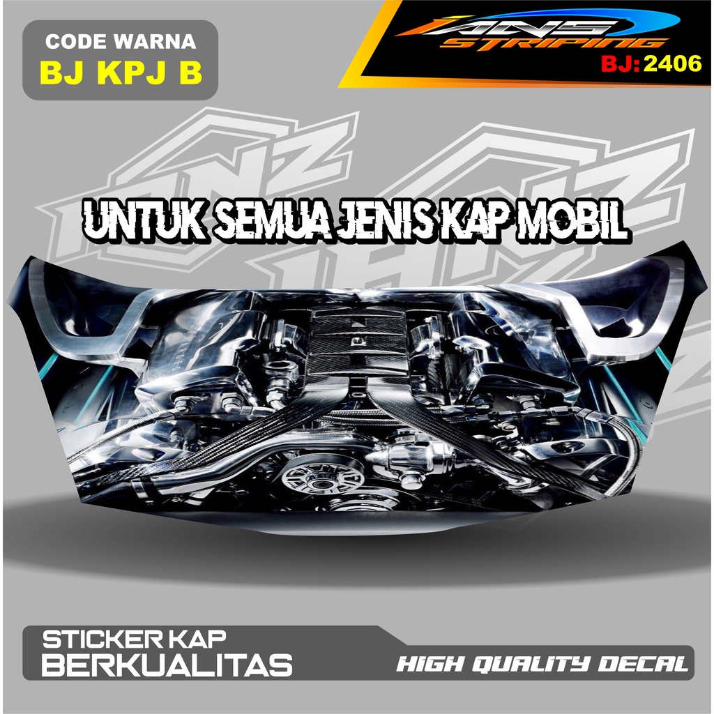 DECAL STICKER KAP MOBIL BRIO, AGYA, JAZZ, AVANZA, INOVA / DECAL STIKER CUP KAP MOBIL / STIKER KAP MESIN