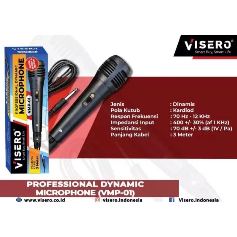 mic murah visero vmp 01/ microphone+kabel murah visero vmp 01