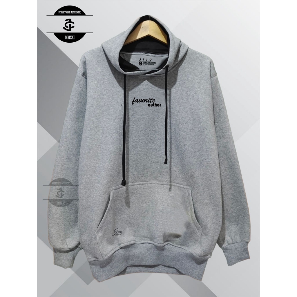 Jaket Distro Hoodie Pria Original Warna Abu Muda List Favorite Outhor Terbaru Dan Terpopuler