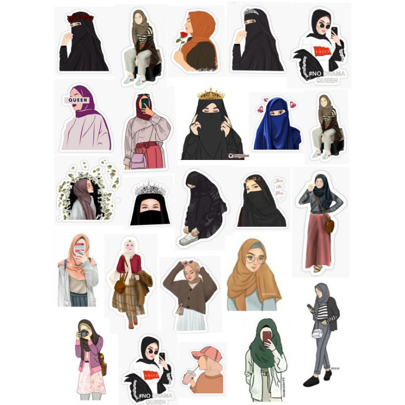 

25 pcs sticker ootd hijabers random