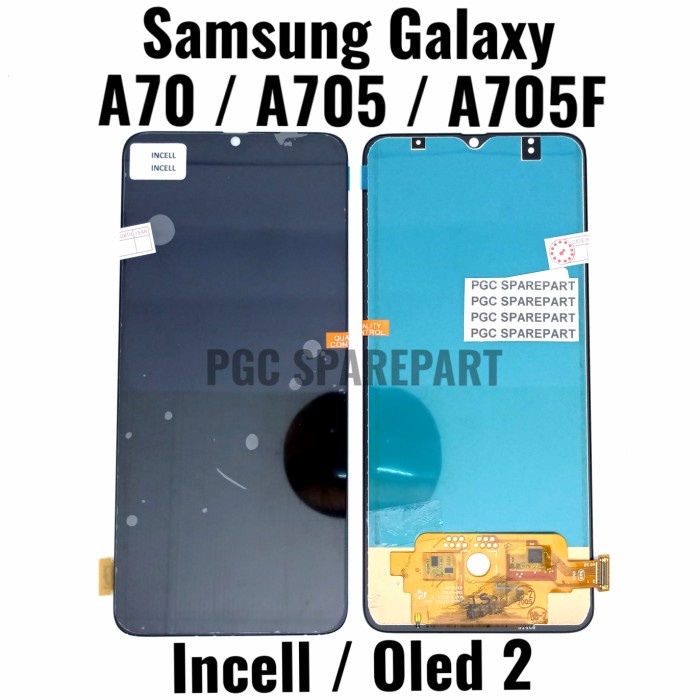 Layar LCD TS Touchscreen Fullset Samsung A70 2019 A705 OLED2 BLACK