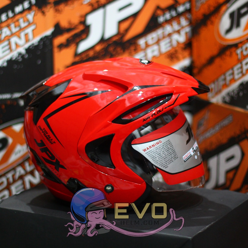 HELM JPX HALFFACE_JPX SUPREME - FIRE RED / BLACK ( ONGKIR 2KG) JPX HALFFACE JPX SUPREME