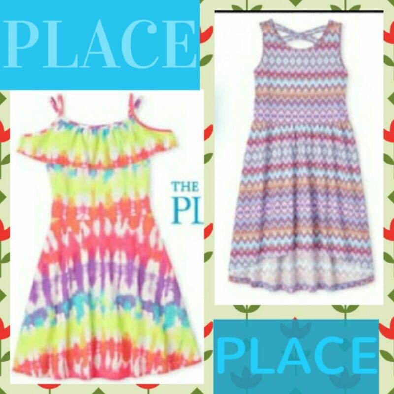 5th - 16th. Dress Children Place Sabrina dan Kutung Printed Unicorn Tie Dye Branded Original Anak