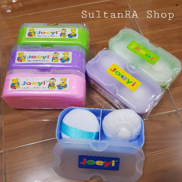 Tempat Bedak Bayi 2 in 1 With Puff Zippy | Flower | Joeyi | Kiddy | Powder Case Baby