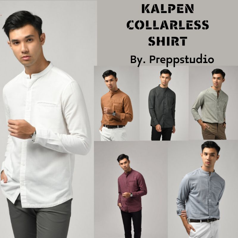 Preppstudio KALPEN COLLARLESS SHIRT