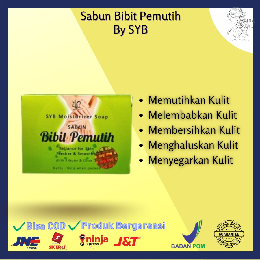 SYB Sabun Mandi Bibit Pemutih Skincare Pencerah Pembersih Penyegar Badan & Wajah BPOM Murah Original