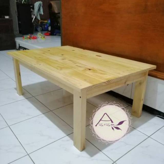 Meja Lesehan Kayu 90x60 Meja Tamu Coffe Table Full Kayu Jati Belanda Shopee Indonesia