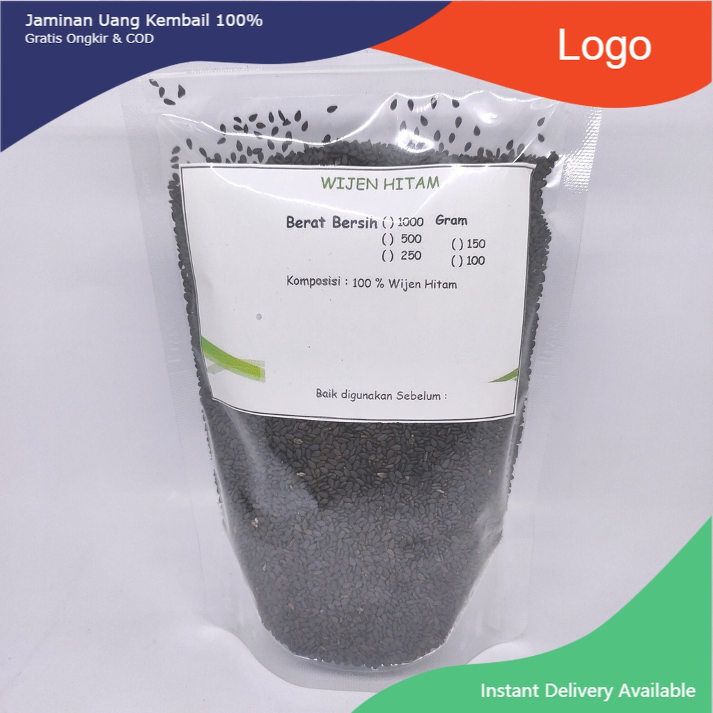 

250gr Black Sesame Seeds - Wijen Hitam Mentah - Sumber Calcium yang Tinggi