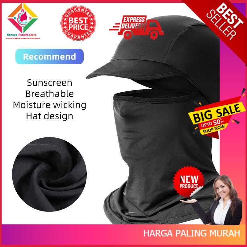 Topi Import pria Wanita ROCKBROS Masker Topi Sepeda Full Face Cycling Cap Anti UV Hat - LF7357