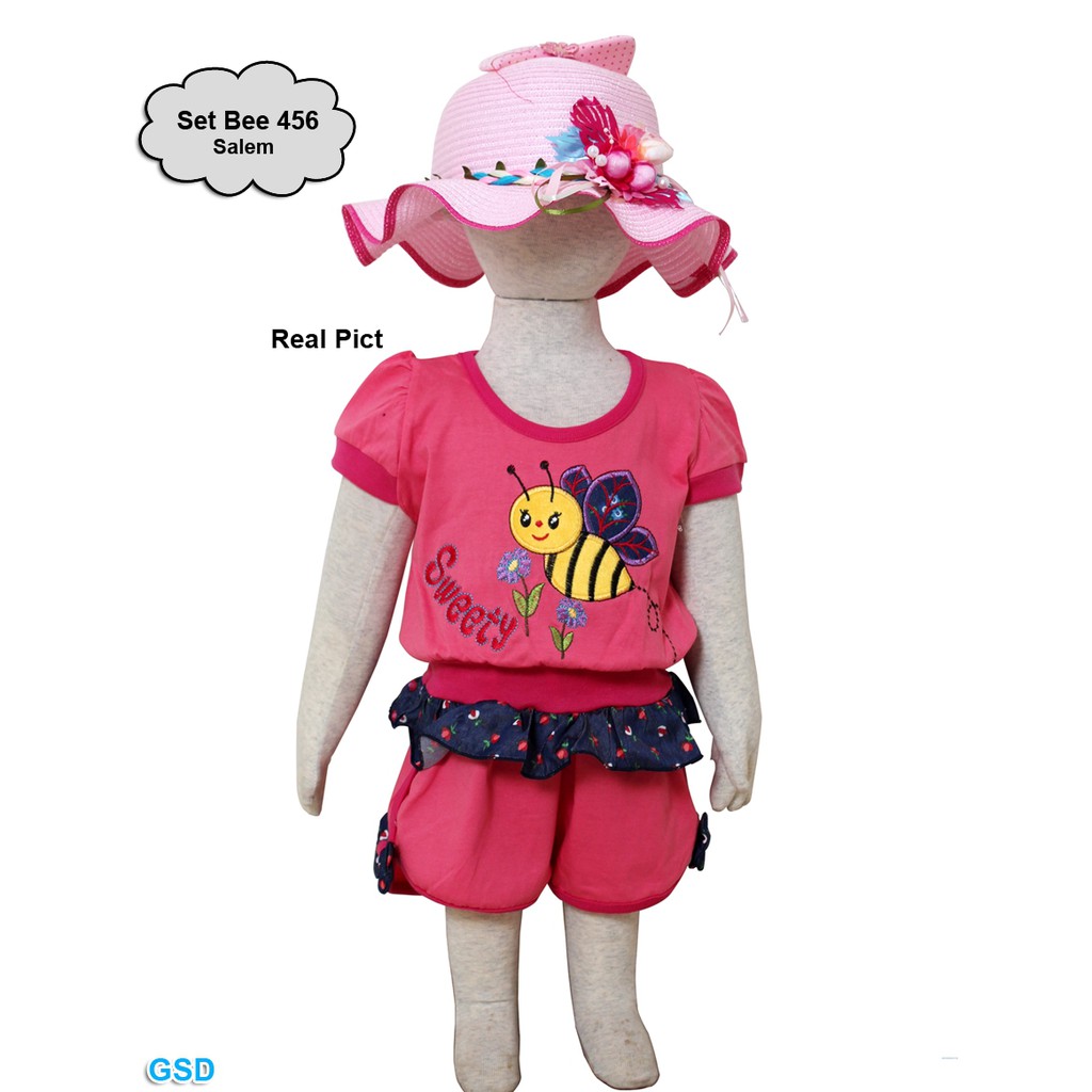 St Bee 456/Setelan Baju Celana Anak Bayi 1thn/Pakaian Stelan Anak/Baju Casual Santai Anak Bayi Murah