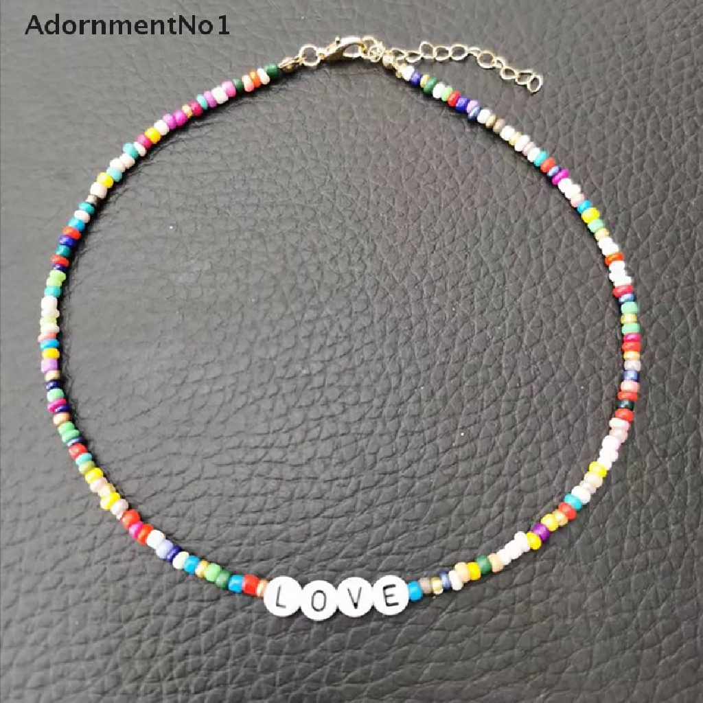 (AdornmentNo1) Kalung Choker Handmade Diy Dengan Liontin Bentuk Hati + Tulisan Model Bohemia Untuk Wanita