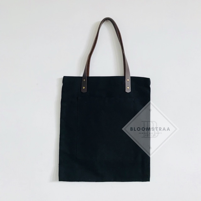 Canvas Tote Bag Handle Kulit Canvas Tote Bag with synthetic leather handle tote bag kanvas totebag