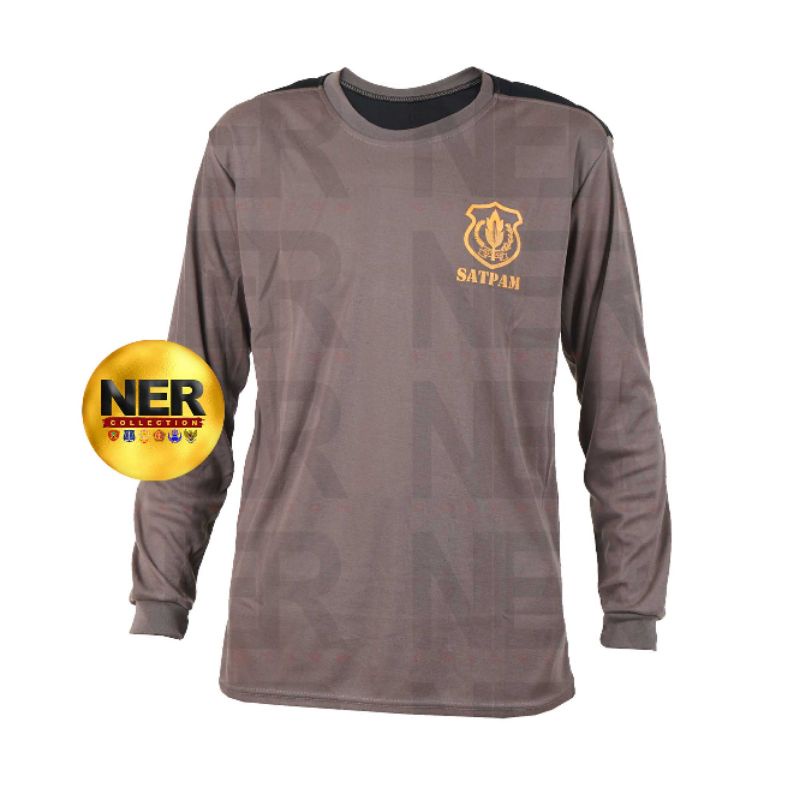 kaos satpam terbaru/kaos satpam lengan panjang/ kaos satpam coklat