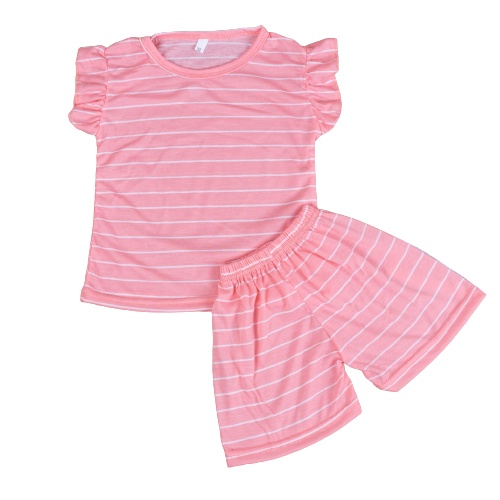 ZASKIYA - Setelan Anak Perempuan / Setelan Anak Ruffle Set Salur / Set Salur Ruffle Anak 1-4 thn