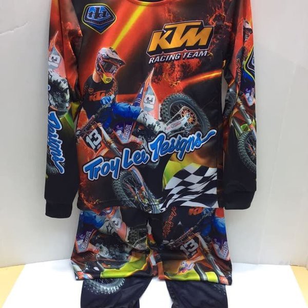 kaos jersey stelan anak-baju kaos stelan anak motor cross ktm panjang
