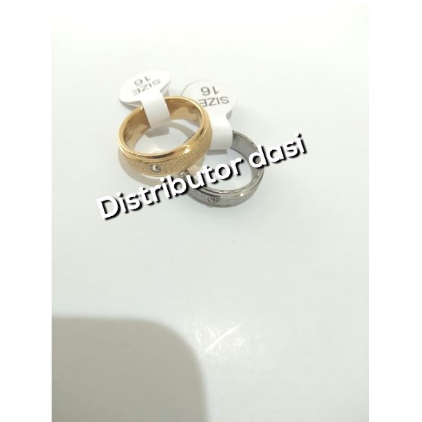 cincin titanium pria wanita gold silver cin cin couple ready stok