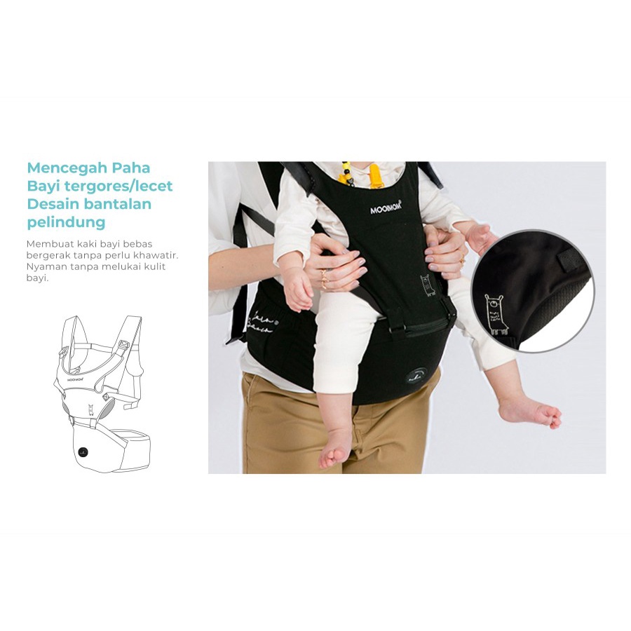 MOOIMOM X NERO BIANCO LIGHTWEIGHT HIPSEAT CARRIER