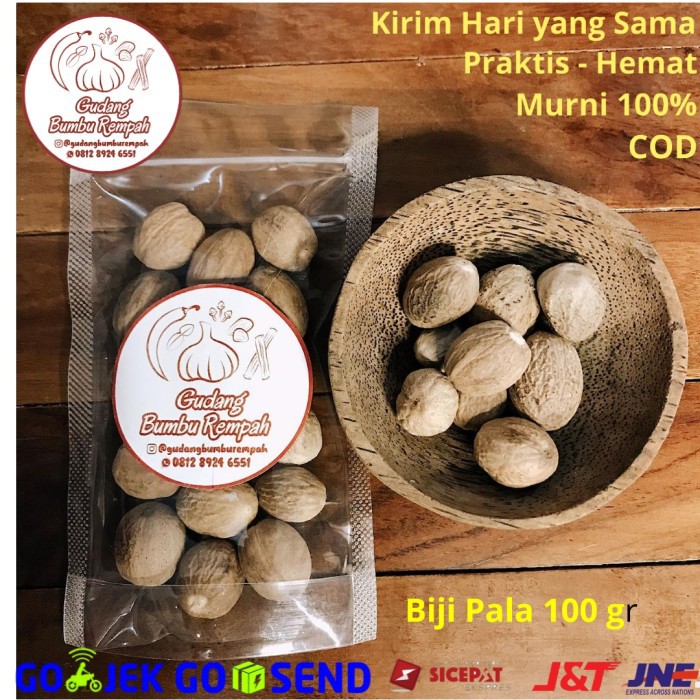 

☚BEST SELLER♛ Biji Pala Utuh 100 gr Rempah Bumbu Dapur Super