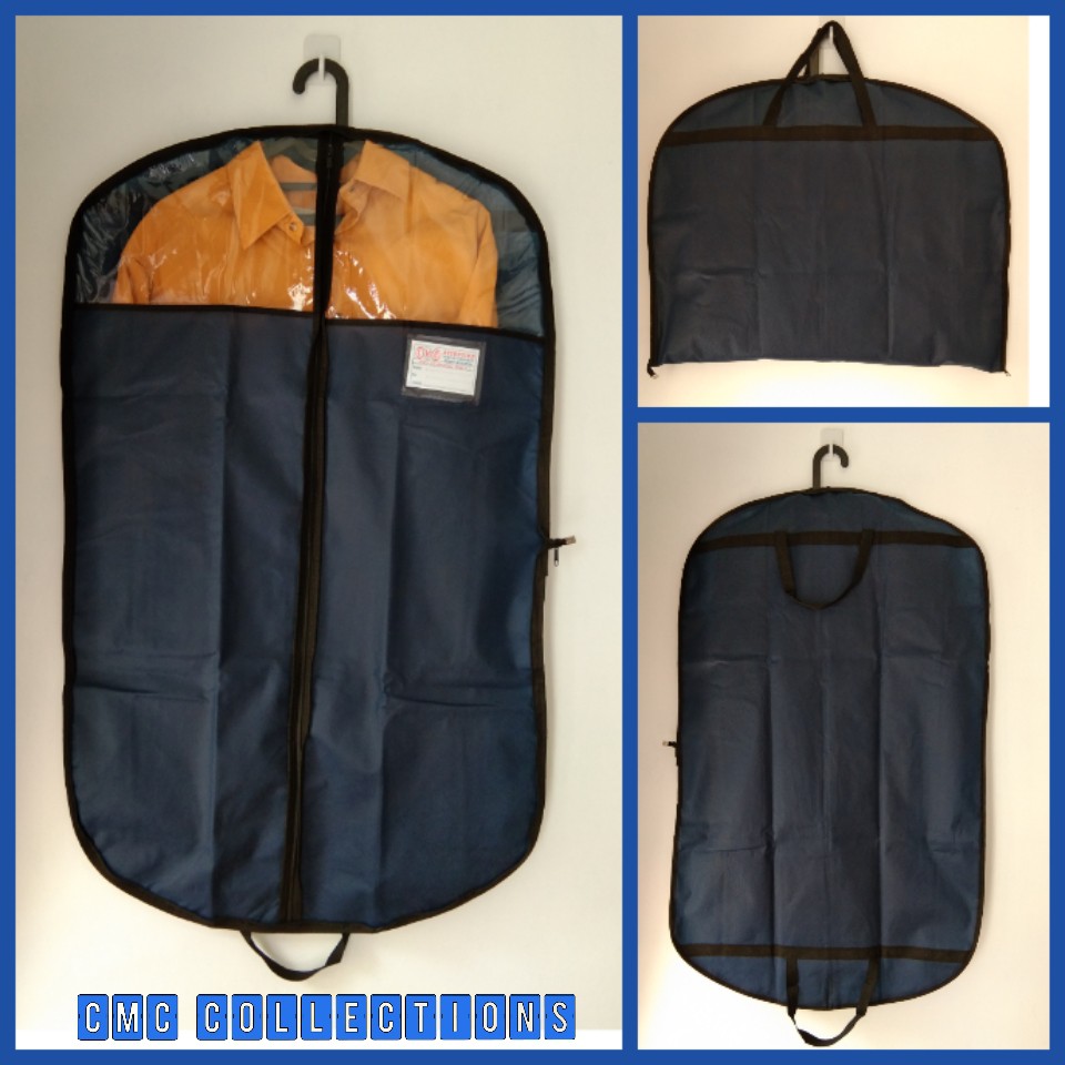 Cover jas baju / sarung jas baju / cover gantungan baju jas/ pelindung jas biru navy ( bahan tebal )