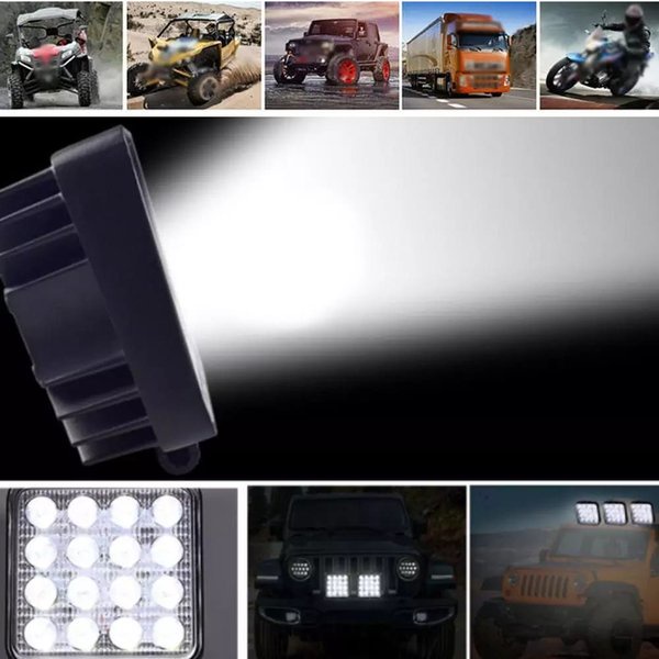 Lampu Kabut Sorot LED 48W Persegi Lampu Mobil Truck Jeep 30 Derajat