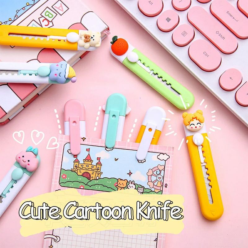 

MYUME.STORE || CUTTER MINI KARAKTER / PEMOTONG KERTAS / CUTE CARTOON KNIFE