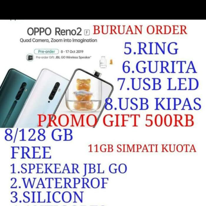 PROMO Cuci Gudang    OPPO RENO 2F RAM 8/128GB RESMI OPPO INDONESIA - Putih Handphone &amp; Tablet /