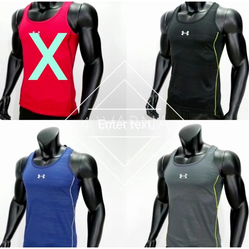 kaos singlet sleeveless pria gym olahraga premium import