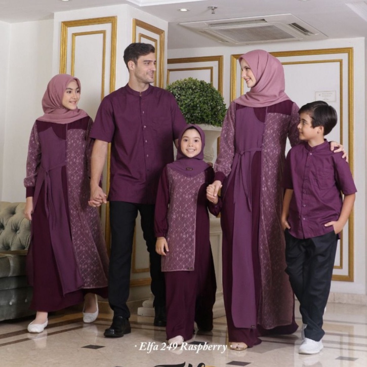SERAGAM KELUARGA ELFA 249 RASPBERRY ORIGINAL ETHICA DRESS BAJU BUSANA MUSLIM WANITA BUSUI BRUKAT POL