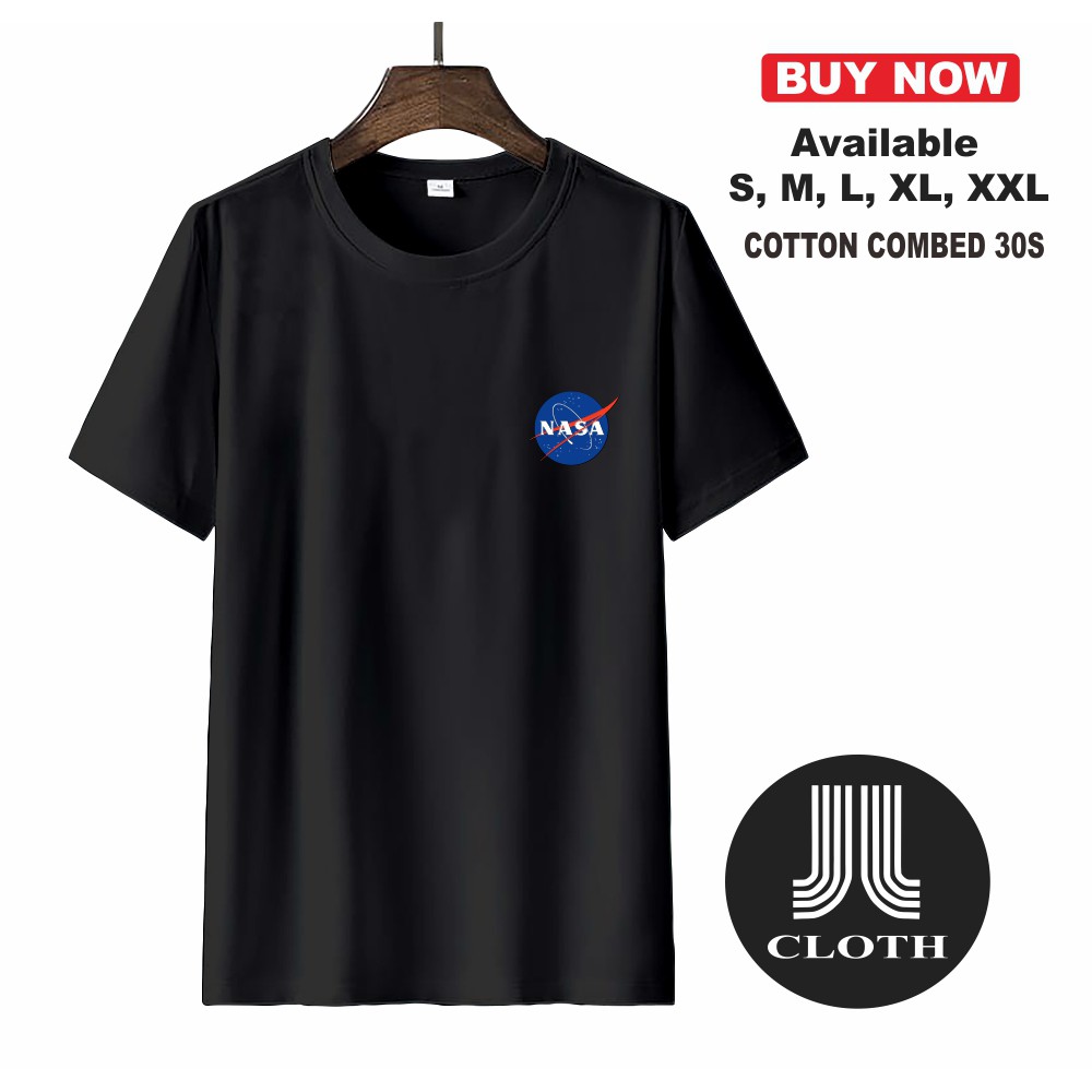 KAOS DISTRO PRIA WANITA NASA LOGO COMBED 30S