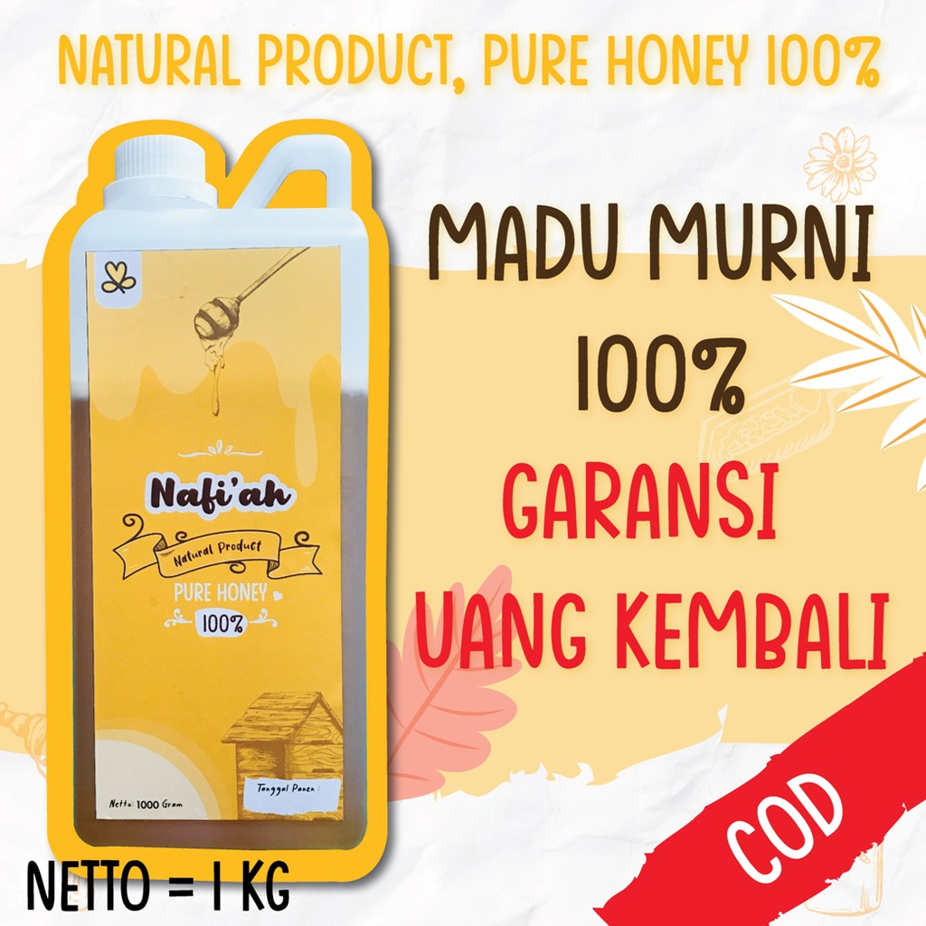 

Madu Murni Asli 100% 1Kg, Pure Honey Nektar Bunga Asli Tanpa Campuran